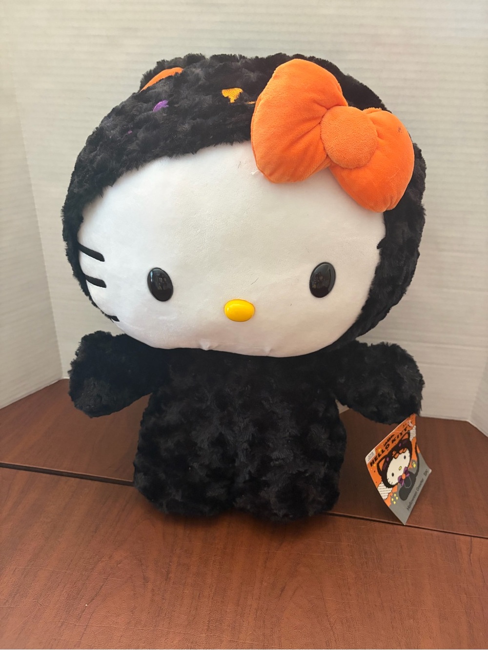 Hello Kitty Halloween Plush Tag with Black, Orange, Purple Accents